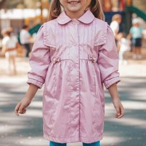 Vtg 80's F.W.F. Pink Shimmer Bow Pleated Jacket 6